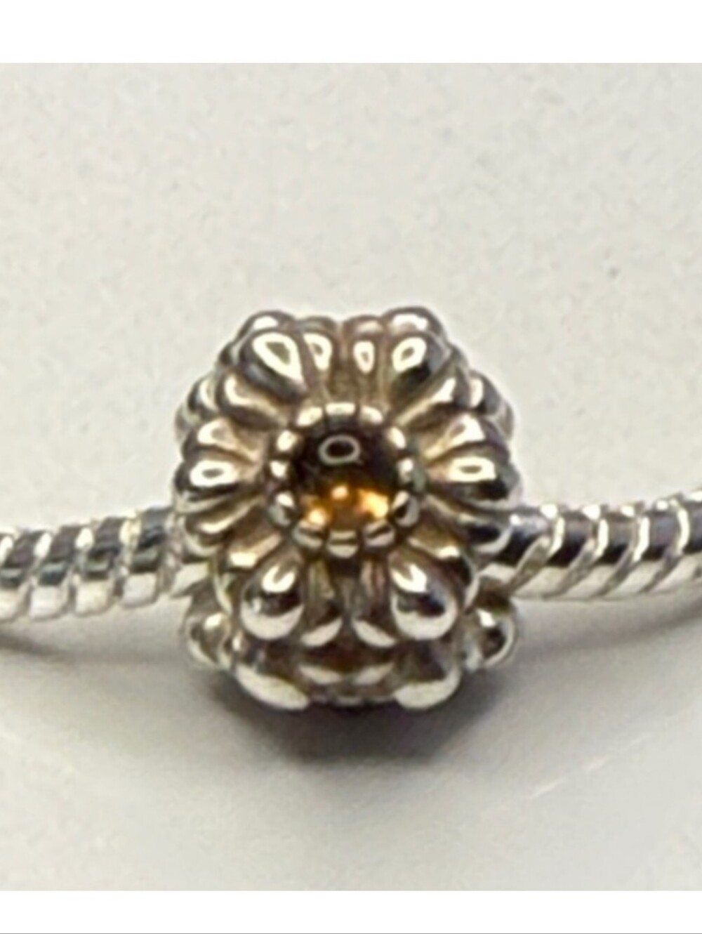 Pandora Birthday Bloom Charm With Citrine